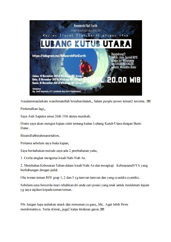 Kajian Ilmiah Flat Earth Lubang Kutub Utara Cover