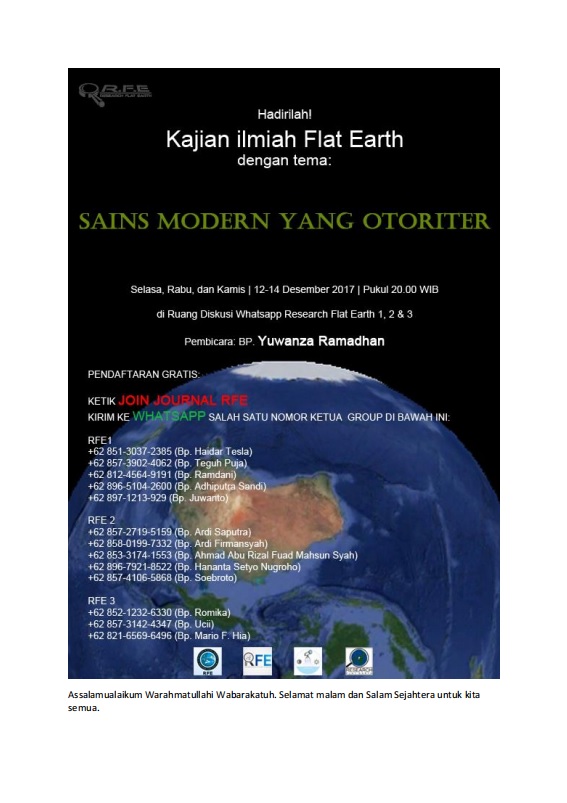 Kajian Ilmiah Flat Earth Sains Modern yang Otoriter Cover
